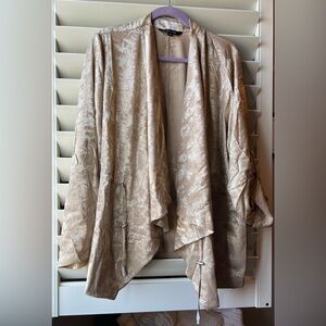 Colleen Lopez - NWOT - 1X - Elegant Beige/Gold Drawstring Waist - Draped Jacket